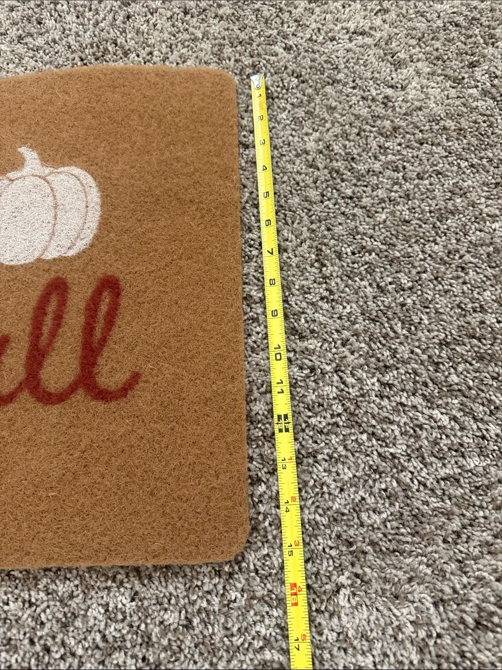 Hello Fall Pumpkin Doormat - Brown